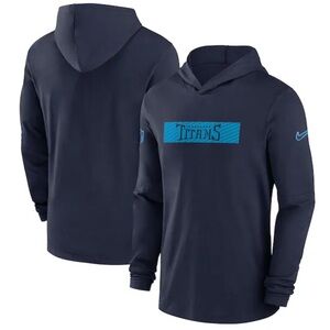 Nike Mens Tennessee Titans Fan Performance Dry Fit Hoodie Navy Blue‎ Size XXL